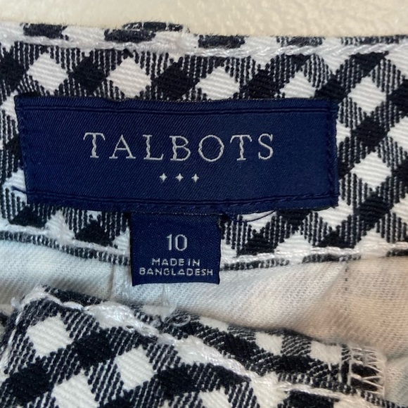 TALBOTS GINGHAM A-LINE COTTON SKIRT BLACK AND WHITE - Picture 4 of 5